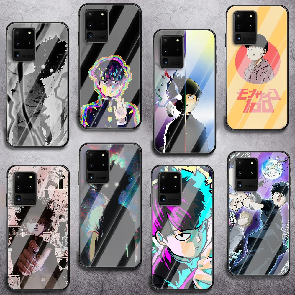 

Anime Mob Psycho 100 Tempered Glass Phone Case For Samsung Galaxy Note S 8 9 10 20 21 E Plus Ultra M 31 51 FE Cover Cell Hot