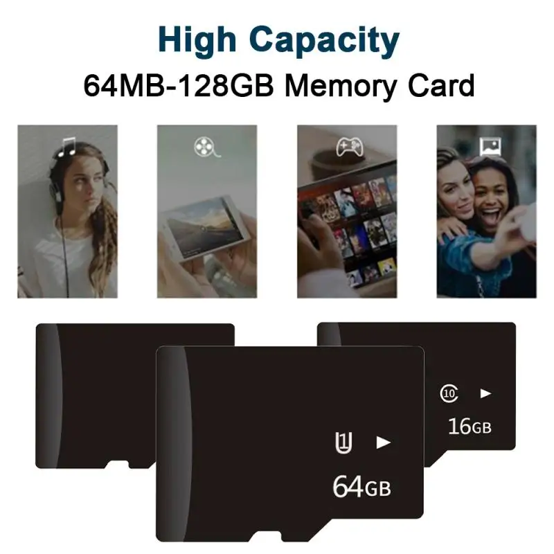 MicroSD карта памяти 128 ГБ 32 64 16 8 4 Гб TF флэш-карта 256 для телефона | Электроника