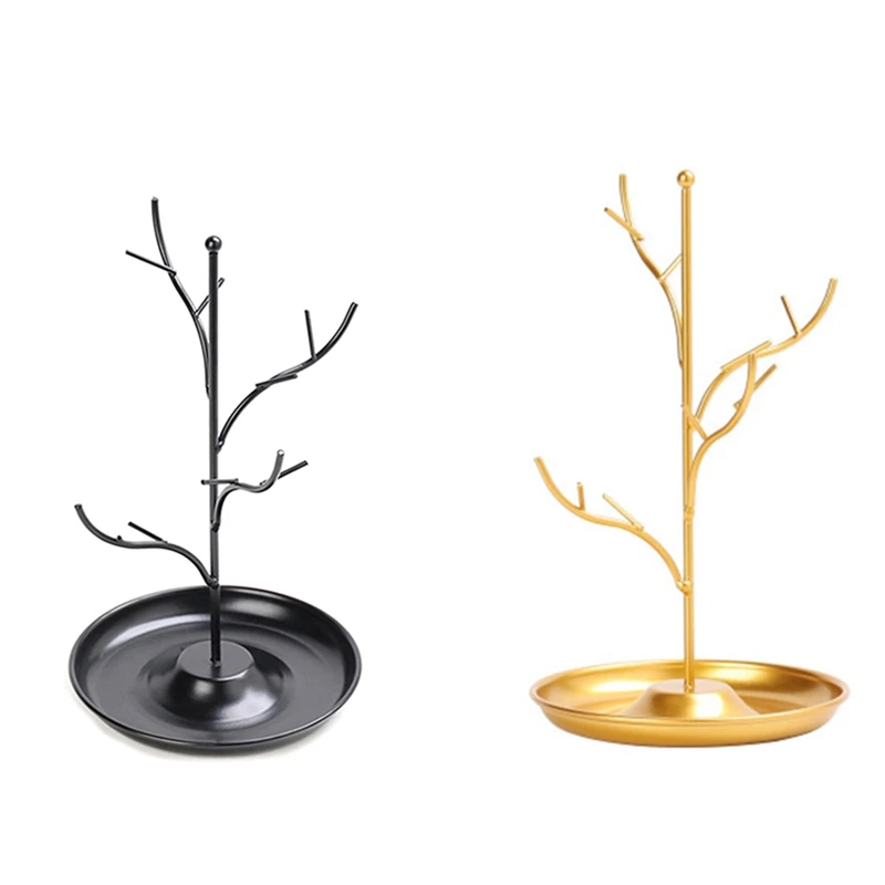

2 Piece Set Wrought Iron Bracket Jewelry Rack Ornaments Girl Desktop Earrings Jewelry Storage Rack