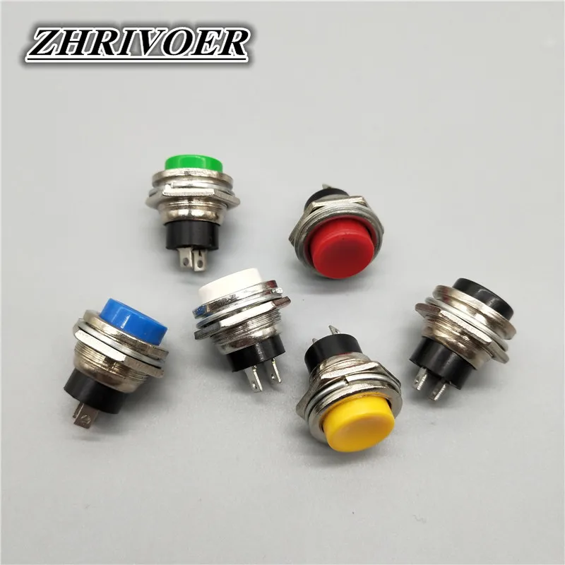 6 шт. 16 мм DS 212 Мгновенный кнопочный переключатель 2Pin 6A/125V|Выключатели| |