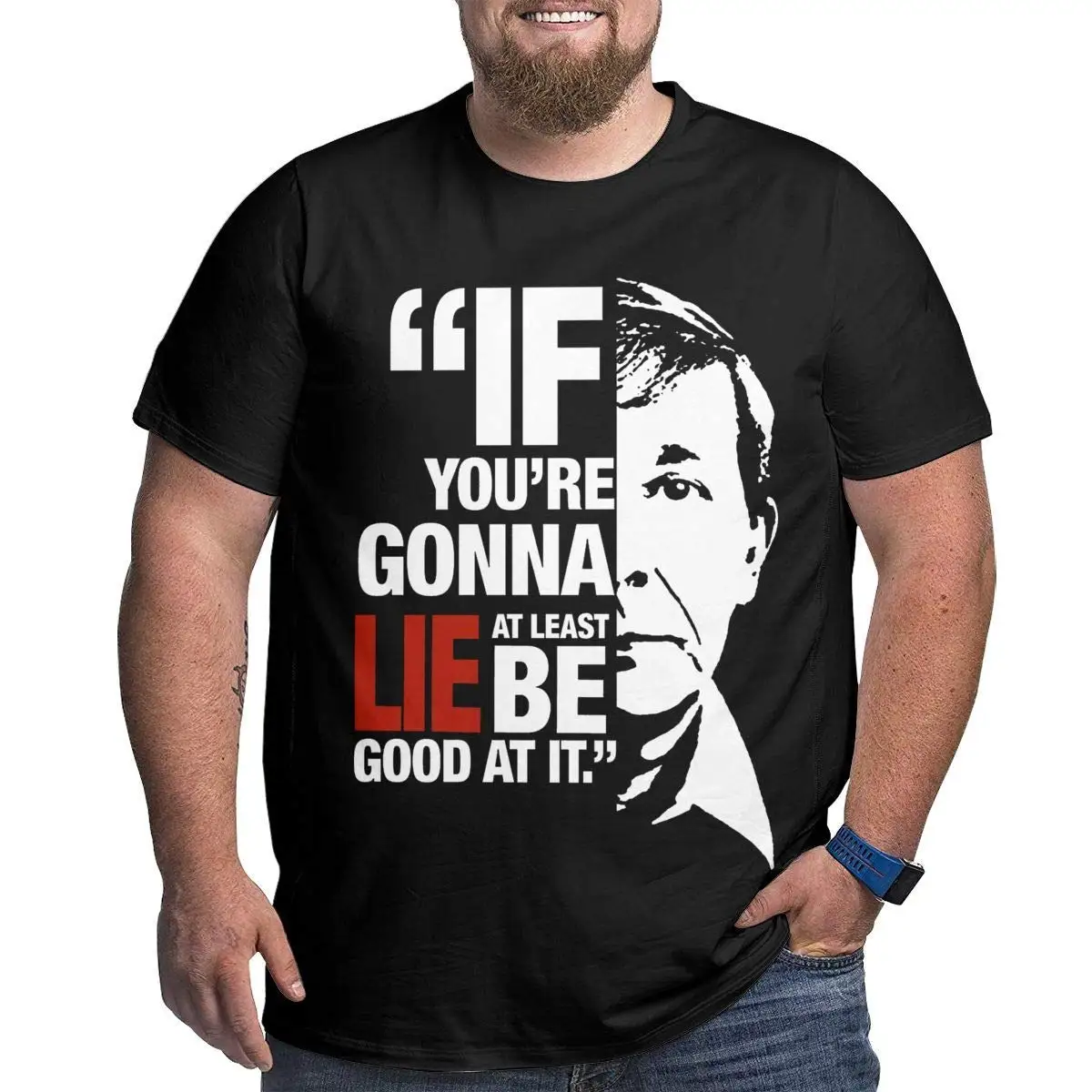 ADAMJORDAN Мужская черная футболка большого размера Joe Kenda| |