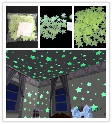 Luminous Star Pattern Wall Stickers Creative Glow In The Dark Fluorescent Decal Kids Bedroom Home Decor Hot Sale