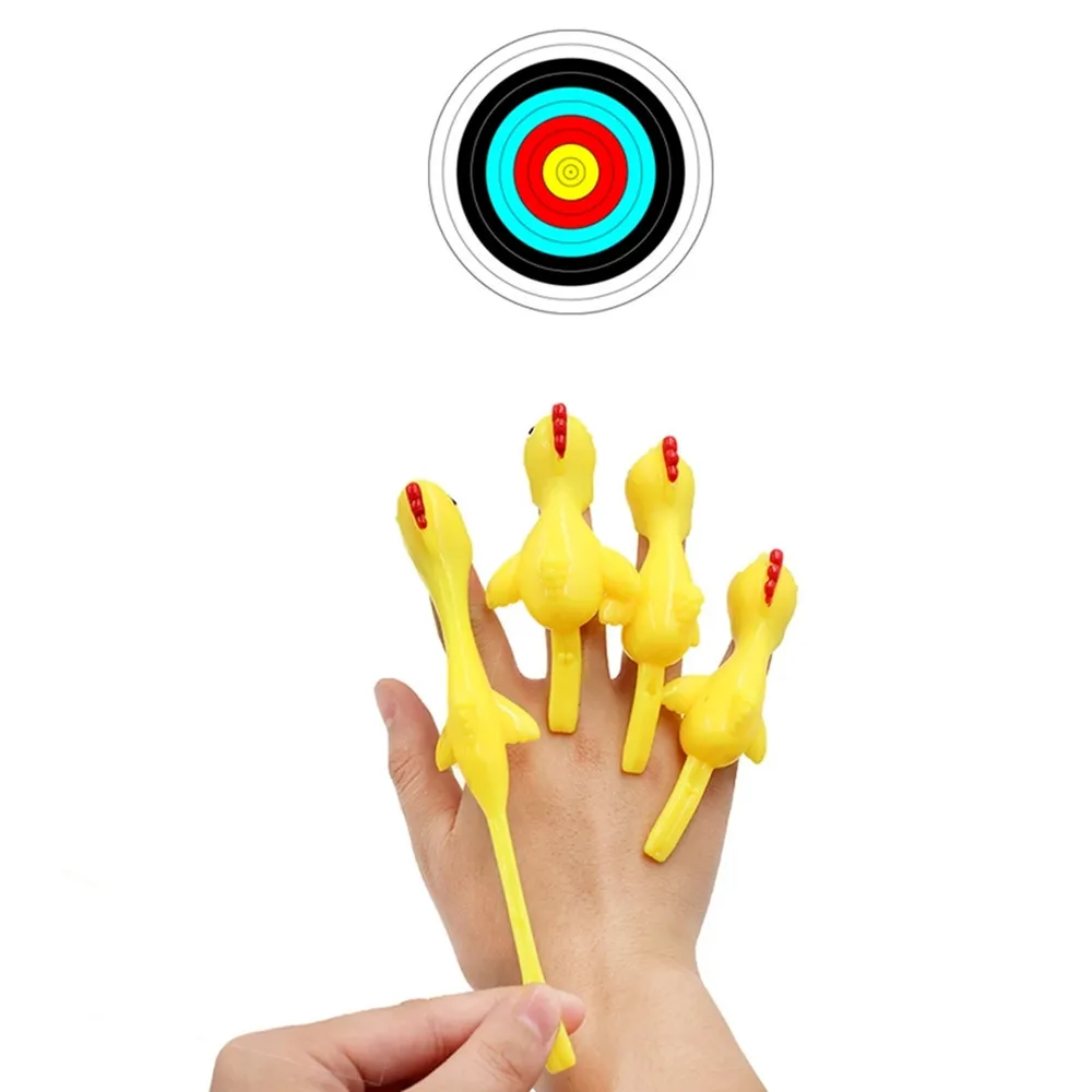 

20PCS Catapult Launch Turkey Fun and Tricky Slingshot Chick Practice Chicken Elastic Flying Finger Birds Sticky DecompressionToy