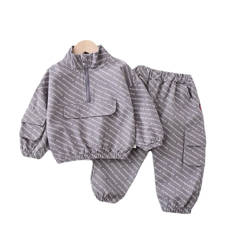 

New Autumn Children Clothes Baby Boys Girls Letter Jacket Pants 2Pcs/sets Kids Toddler Clothing Infant Spring Fashion Tracksuit