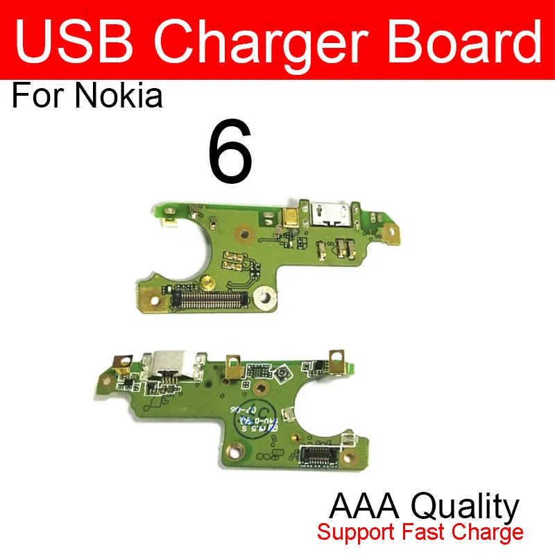 Плата зарядного устройства Usb для Nokia 6 TA-1000 TA-1003 TA-1025 TA-1039 usb-разъем зарядки и