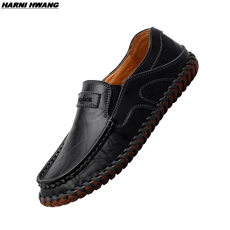 

Handmade men's casual shoes men's autumn leather loafers flat breathable fashion sneakers moccasins 39-48 wholesale