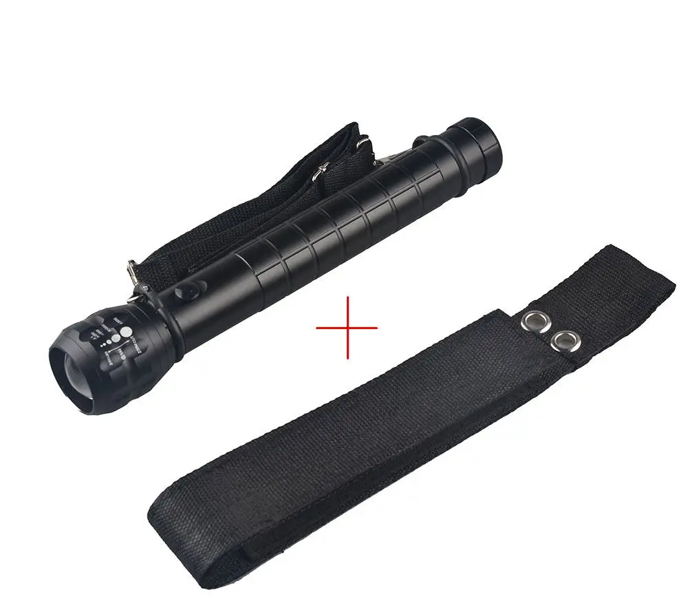 flashlight with case TopCom Heavy Duty большой полиции фонарь Q5 LED высокий мощный 3D Батарея металла Алюминий с случае Перезаряжаемые смены - Испускаемый цвет: flashlight with case