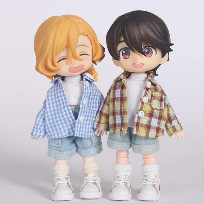 

New OB,Doll Plaid Shirt Coat Doll Clothes for Ob11,obitsu 11,1/12 Doll Accessories Clothing
