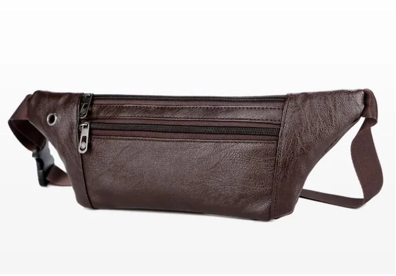 

2020 Casual Waist Bag Men PU Fanny Pack Phone Pouch Chest Packs Strap Belt Bag Female Crossbody