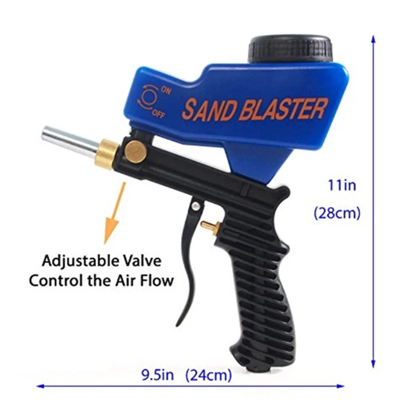 

Portable Gravity Sandblasting Gun Pneumatic Sandblasting Set Rust Blasting Device Adjustable Mini Blasting Machine Spray Gun