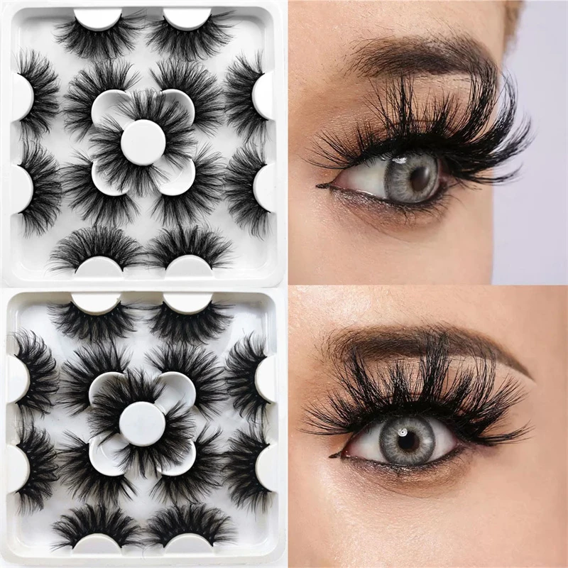 

Eyelash Extension 3D Fluffy Long Thick Wispy 25mm Long Lashes 7Pairs False Eyelashes Faux Mink Makeup Tool Eye Beauty Tool