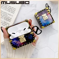 musubo luxury 3d starry sky square earphone protective cover for airpods 1 2 airpods pro 3 fashion silica gel case capa coque