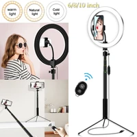 6810 inch handheld tripod makeup ring light stand tripod ring light with selfie stick photography led light