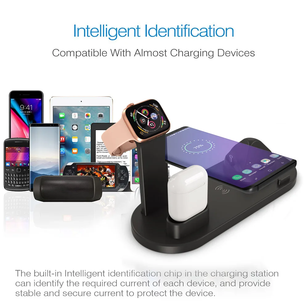 DCAE 3 в 1 зарядная док-станция держатель для Apple Watch 5 4 2 iPhone 11 X XS XR MAX 7 8 6S Airpods Qi