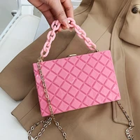 summer candy color women acrylic purse cute crossbody bags 2021 new box shape handbags evening clutch events chain shoulder bag
