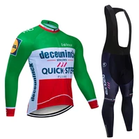 quick step cycling jersey men set bib shorts long sleeve mountain bike bicycle suit anti uv bicycle team racing uniform clothes
