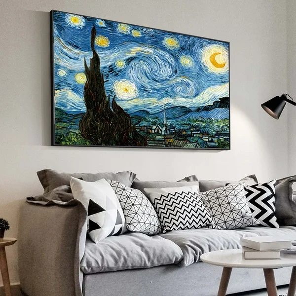 Famous Painting Van Gogh Starry Night Canvas Paintings Impressionist Pictures for Living Room(No Frame) | Дом и сад