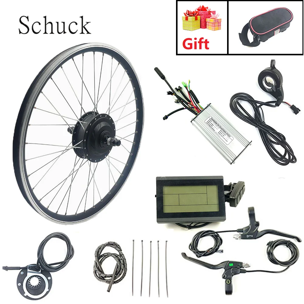 Schuck Электрический велосипед конверсионный комплект 48V500W передний Электрический велосипед ступица Мотор колеса с LCD3 дисплей со спицами и ободом