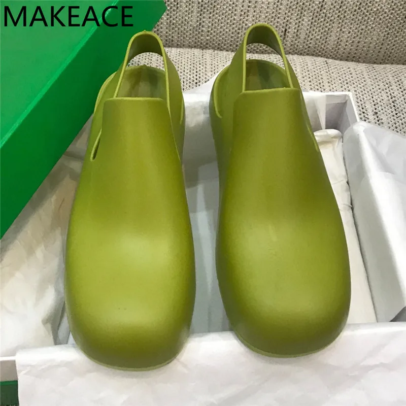 

New Summer Closed Toe Gladiator Sandalias Woman Slingback Thick sole Slippers Woman Slip On Rain Shoes Woman Jelly Shoes Sandls