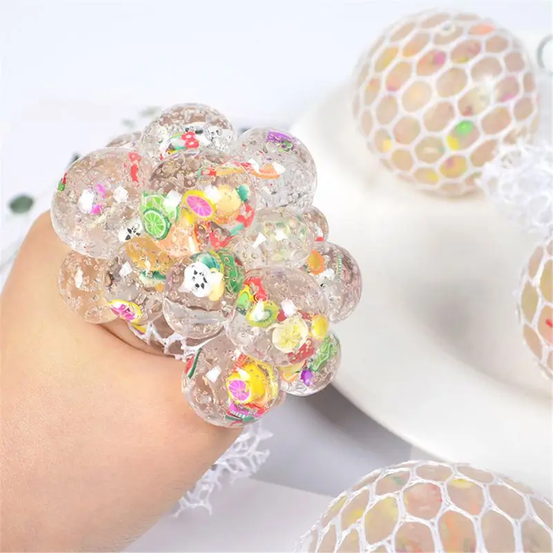 

6cm Funny Fruit Slice Anti-Stress Squishy Ball Grape Squeeze Toy