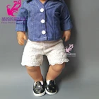 Одежда для новорожденных, Детские кукольные джинсы одежда для детей Короткие штаны Набор для 18-дюймовой Куклы костюм для кукольный подарок для девочек