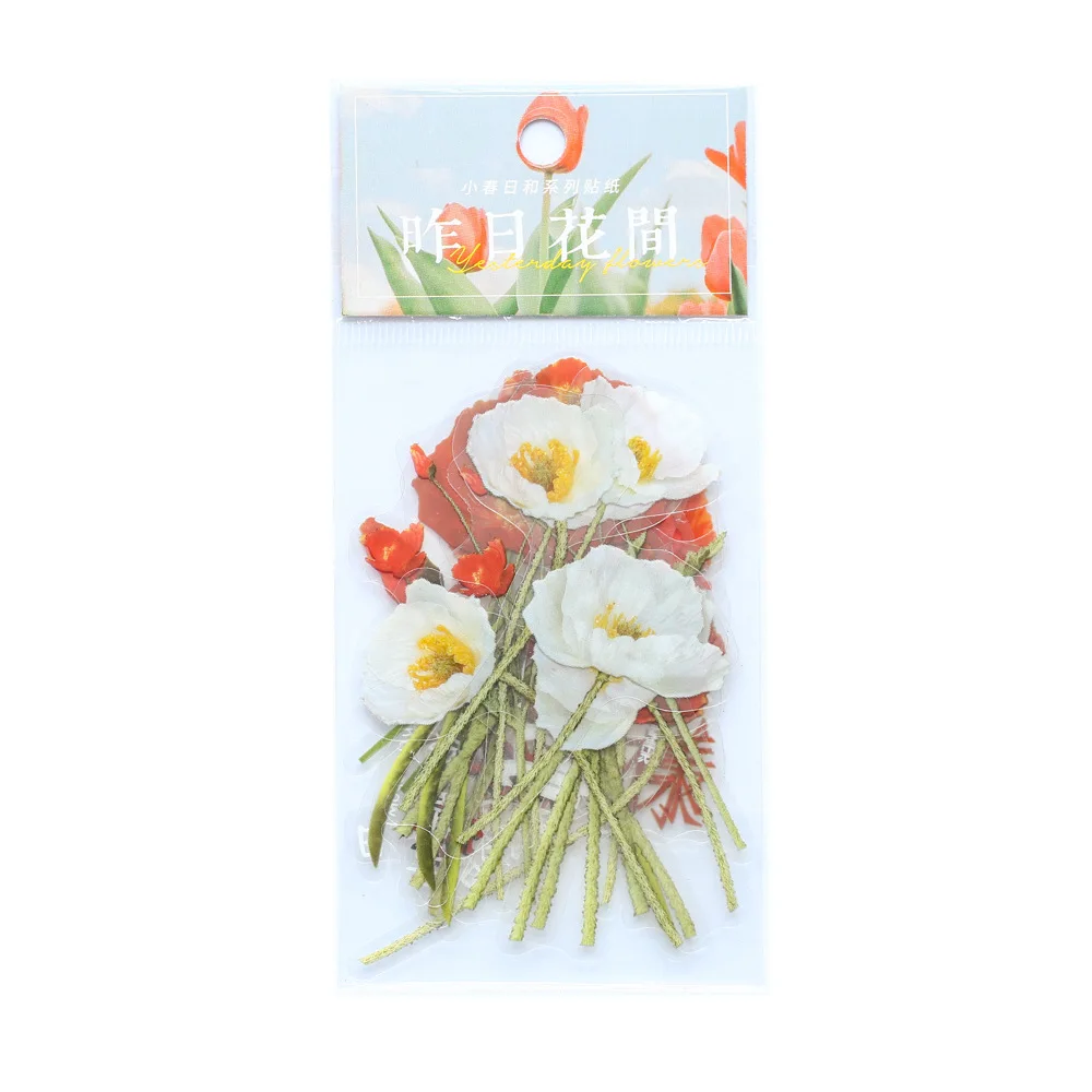 

30PCS/LOT Lovely Transparent Little Flowers PVC Sticky Stickers Set 97*55mm DIY Decoration Supplies journaling stationery