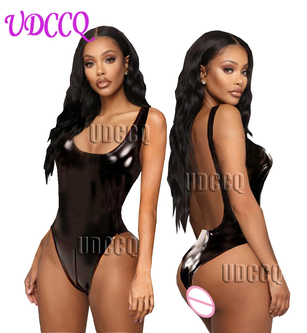 Горячая латекс без рукавов кожаные платья костюм кошки эротический из пвх