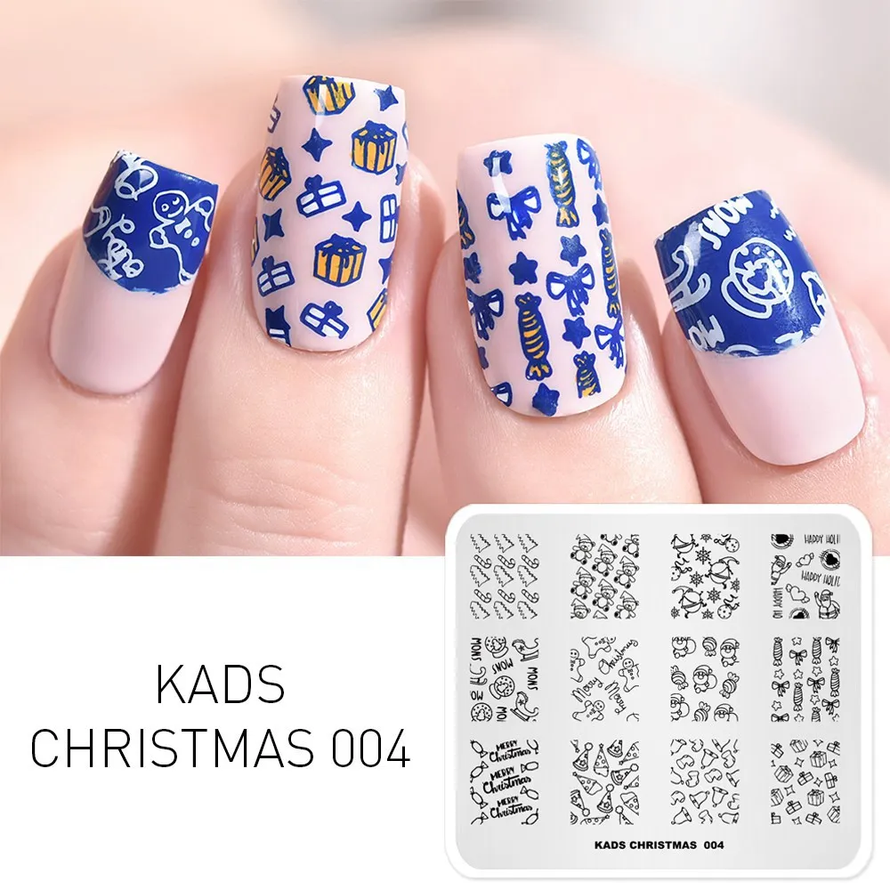 CHRISTMAS 004 Новинка 7*8 см штамповки пластины красота дизайн из нержавеющей стали шаблоны для дизайна ногтей DIY Рождественский трафарет печать штамп-печатка - Цвет: CHRISTMAS 004