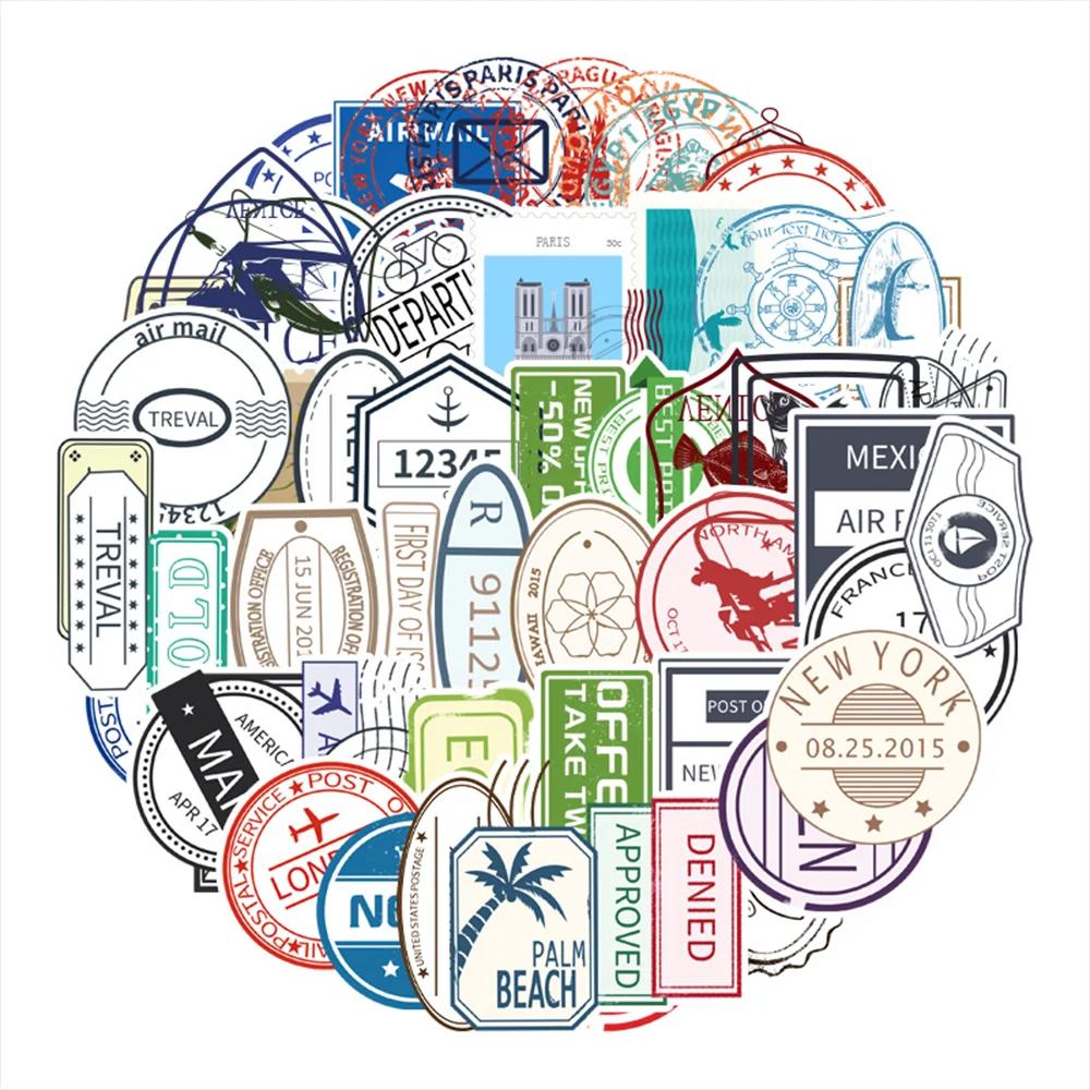 59 шт. Ретро штамп почтовый знак Скрапбукинг для ноутбука автомобильный шлем