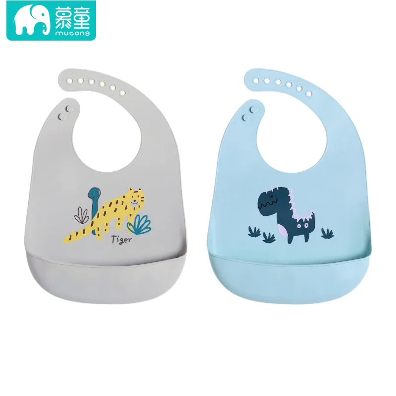 Слюнявчик Детский водонепроницаемый силиконовый супермягкий мультяшный риса