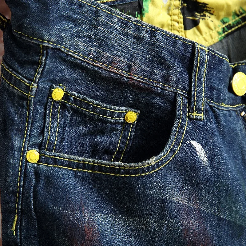 Джинсовые шорты мужские рваные хлопковые Бермуды дышащие штаны из денима