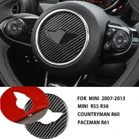 car steering wheel sticker for mini 2007 2013 r55 r56 steering wheel carbon fiber cover stickers countryman r60 paceman r61 new