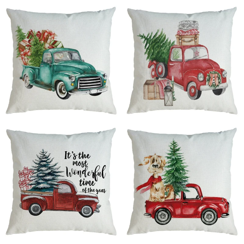 

Sofa Decorative Pillowcase Cushion Pillow Cover Throw Pillow Home Decor Pillowcover Christmas style Pillowcase Claus Xmas 45*45