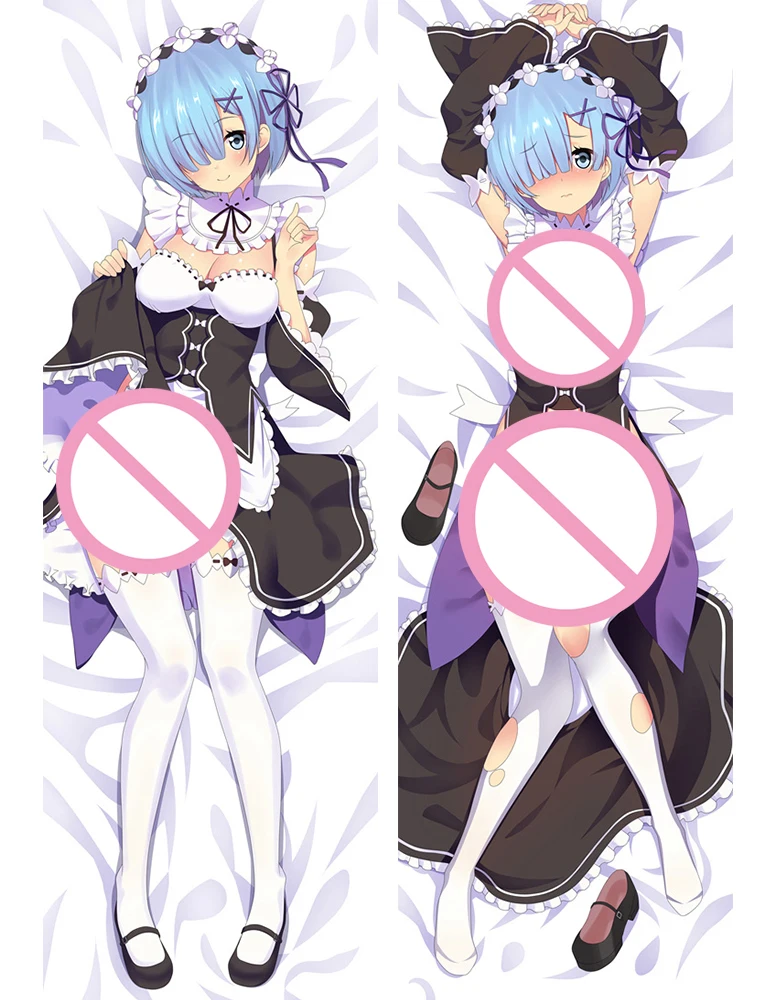 

Anime Re:life In a Different World From Zero Pillow Case Cute Cartoon Pillow Rem Blue Hair Pattern Sexy Girl Hugging Body Pillow