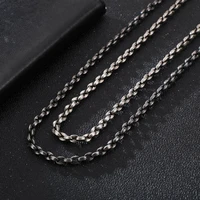 4 5mm width vintage black mens necklaces classic o link chains 316l stainless steel jewelry male dropship