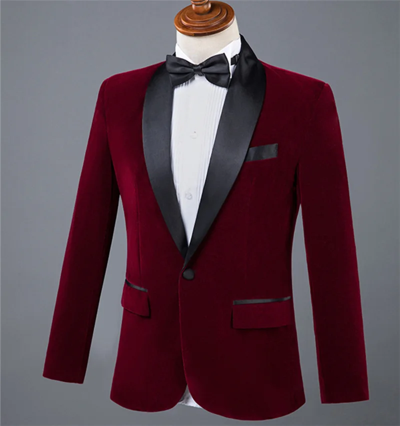 

Красивые бархатные мужские смокинги с отложным воротником для жениха Мужские костюмы для свадьбы/выпускного вечера/ужина лучший блейзер (п...