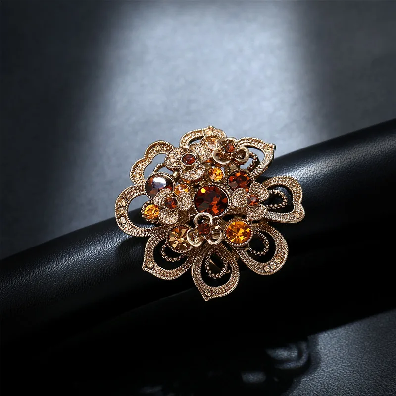 K's гаджеты Кристалл Стразы большие кольца с цветами для женщин антикварные