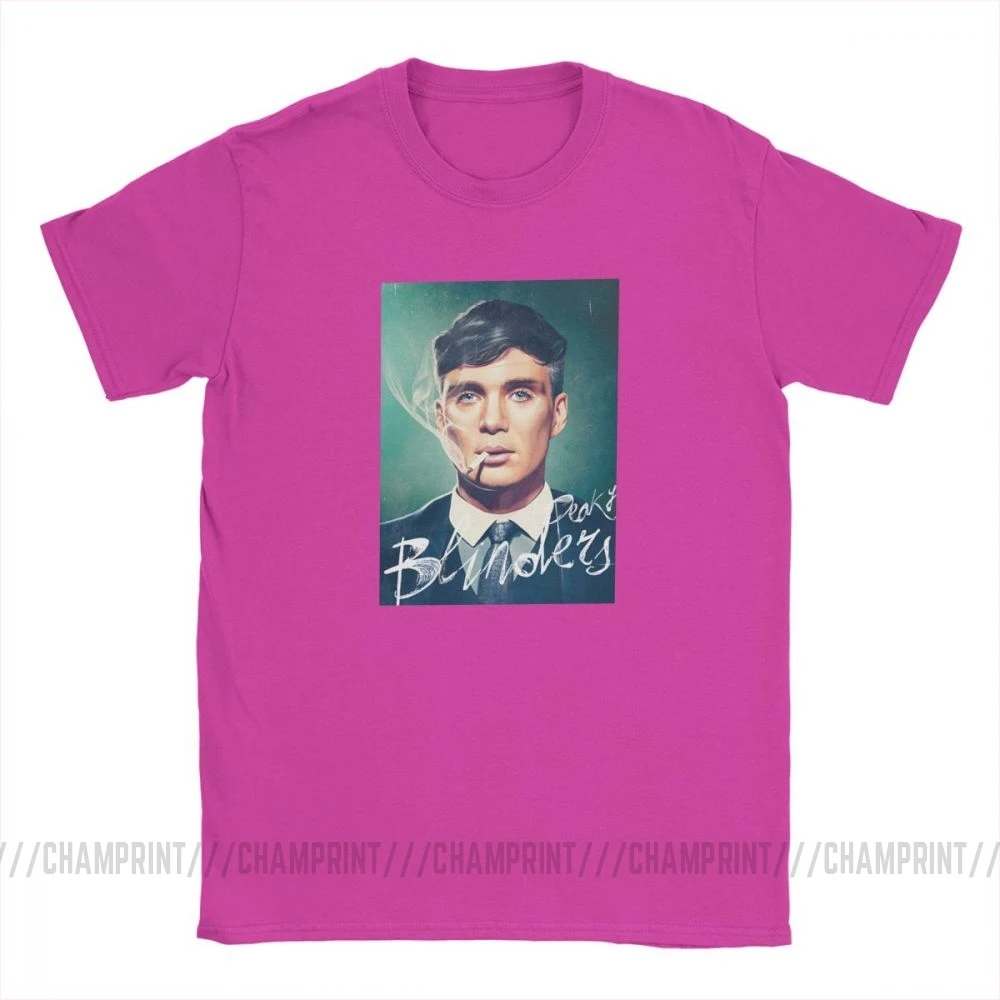 Мужские футболки Peaky Blinders Humor с коротким рукавом, футболки с круглым вырезом, одежда из хлопка, Оригинальная футболка - Цвет: Фуксия