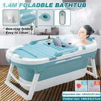 140cm folding bathtub bath barrel adult child portable thicken bath tub soaking tub basin baby swimming pool cooling spa sauna
