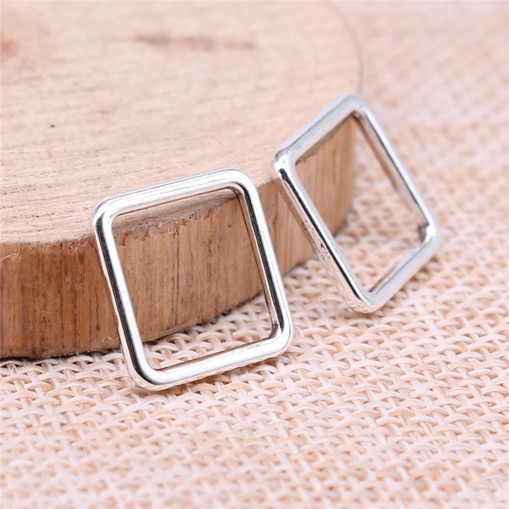

Square Geometry Charms For Jewelry Making Findings Handmade DIY Craft 20pcs Antique Silver Color 15x15mm