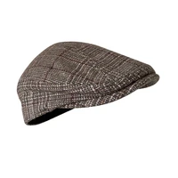 2021 new spring autumn winter mens retro casual plaid newsboy hat unisex wild octagonal cap berets blm330
