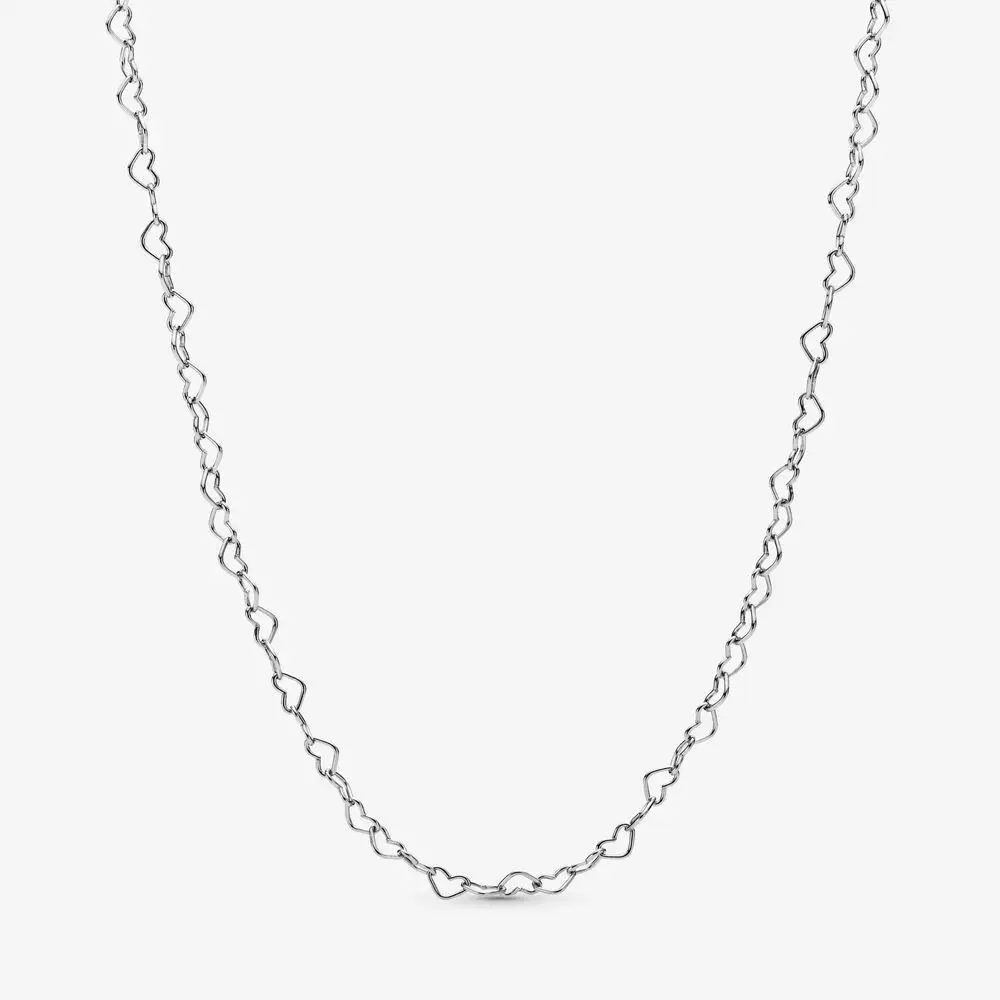 Подлинное ожерелье из стерлингового серебра 925 пробы с сердечками для женщин S925