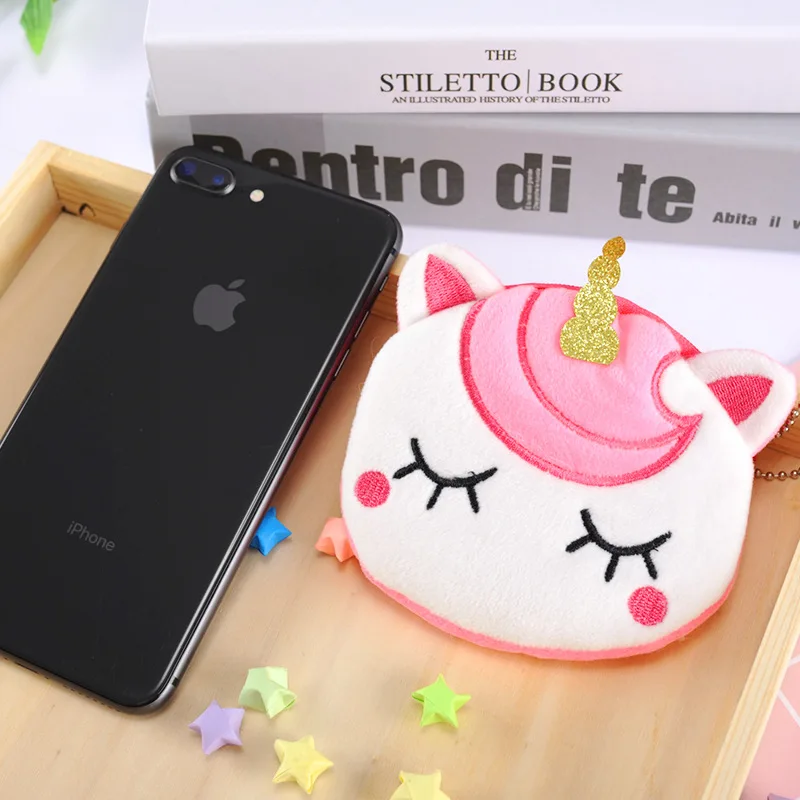 Блестящие кошельки для мелочи с вышивкой в виде единорога креативный подарок