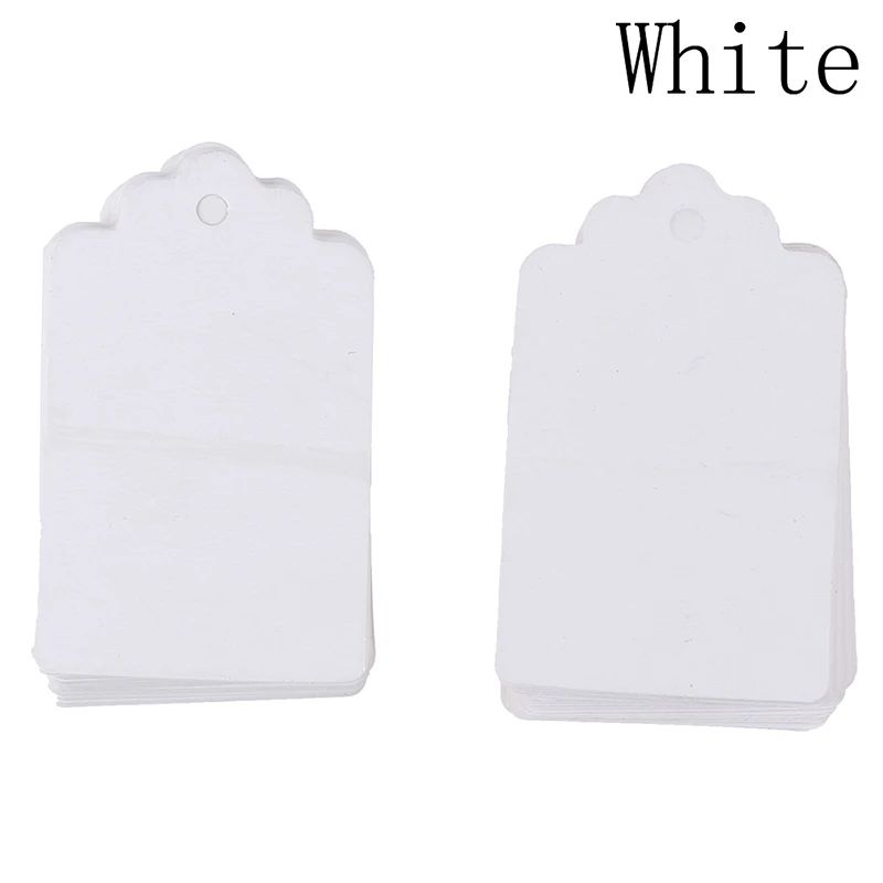white 100 шт/Партия DIY свадебный подарок пеньковая веревка Цена Этикетка бирка магазин крафт-бумаги пустой - Цвет: white
