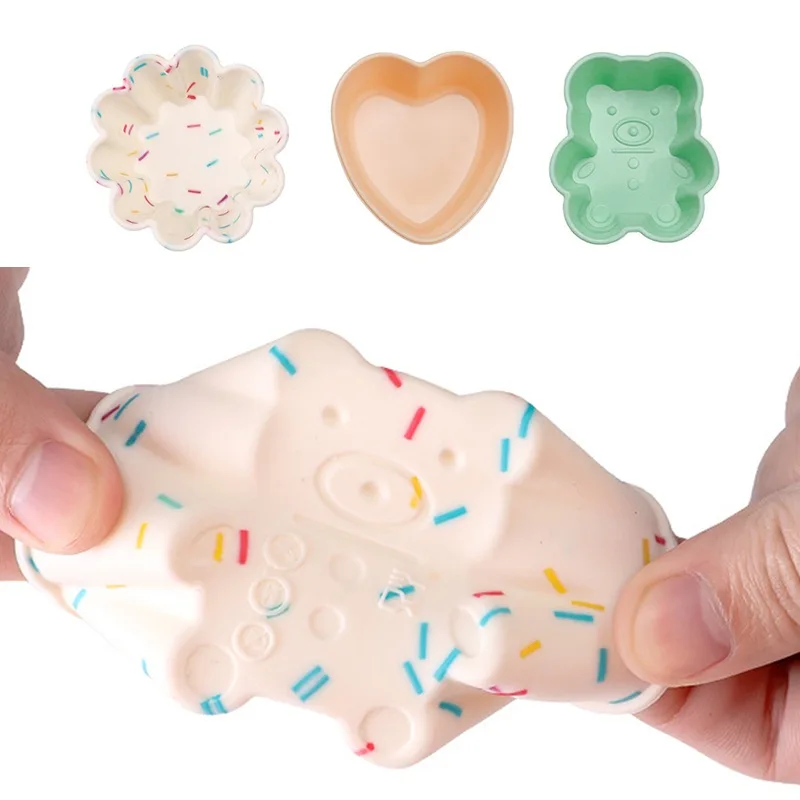 Food Grade Steamed Rice Cake Baked Muffin Mould Cup Silicone Easy-release Clean Small |