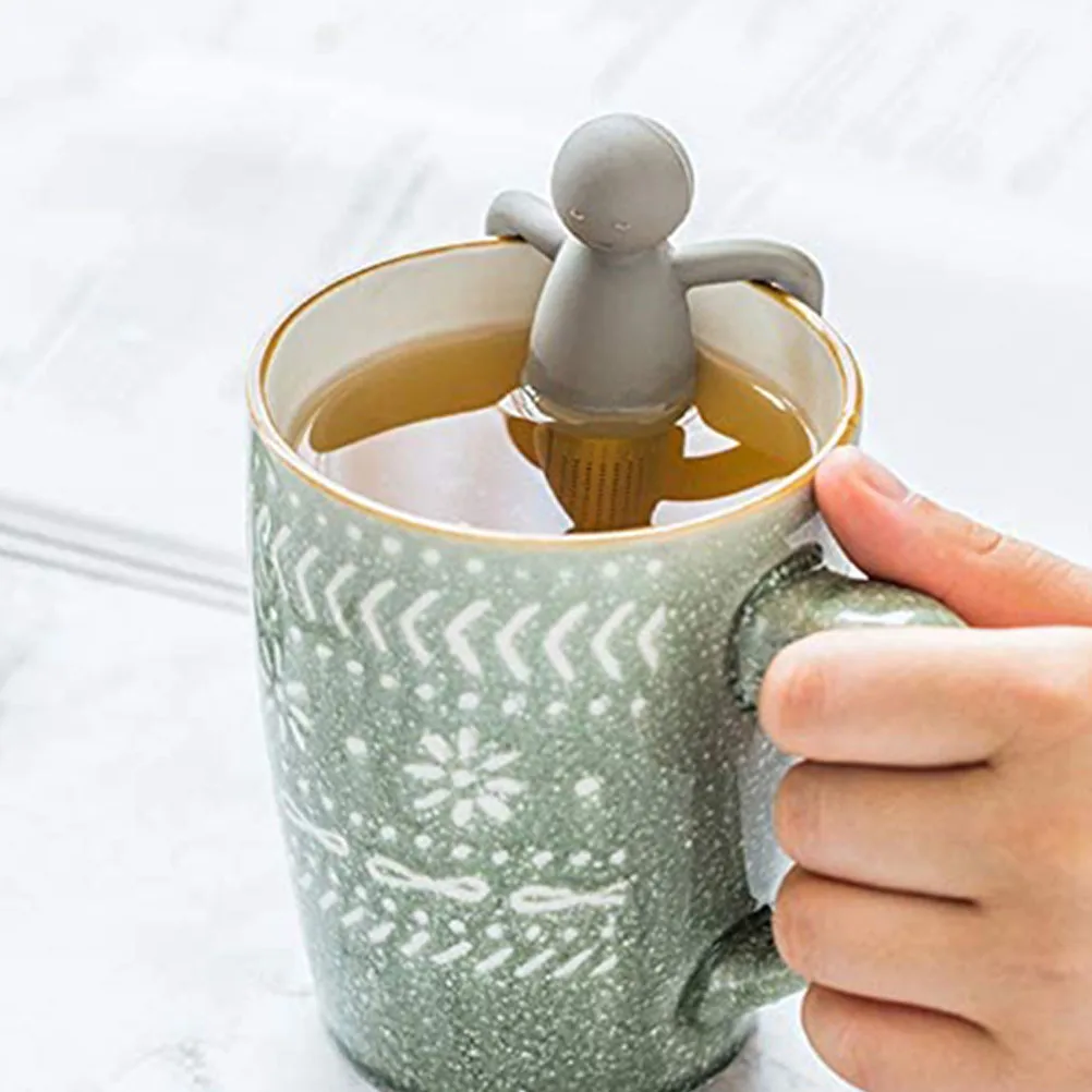 

Cute Silicone Tea Infusers Little Man Shaped Tea Strainer Tea Bags Tea Cup Decoration Tea Lovers Kitchen Tools Kitchen Accessory