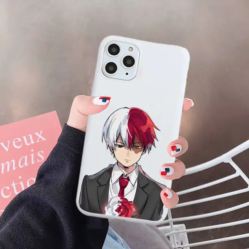 

My Hero Academia deku bakugou Boku funda coque cover Phone Case Candy Color for iPhone 6 7 8 11 12 s mini pro X XS XR MAX Plus