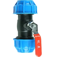 20mm metal core pp thick ball valve straight blue caps adapter pe pipe fittings quick connector for irrigation