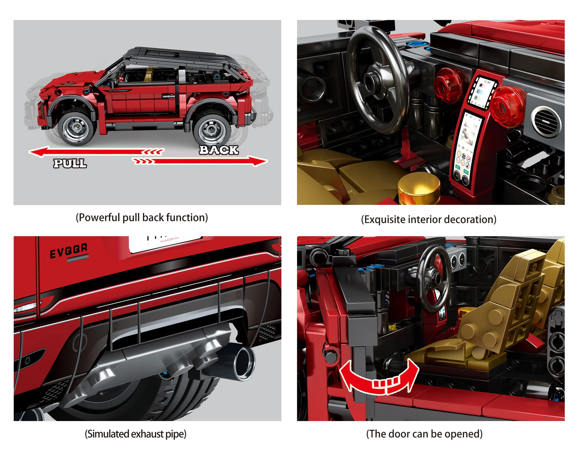 

technics land evoque rover city suv car moc building block pull back vehicle assembly bricks toys collection for boys kits gifts