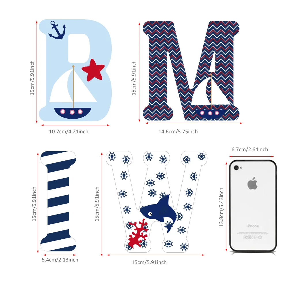 FUNLIFE DIY мультфильм 3D Детский Морской Сейлор Настенная Наклейка 26 капитал письма